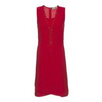 Vestido com Aplicação No Decote Vermelho