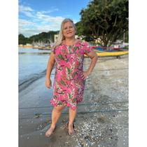 Vestido Com Babadinho Barra Malha Fria Liganete Moda Casual Ótima Opção para Evangélicas Kits ou Unitário:1 Vestido Esta