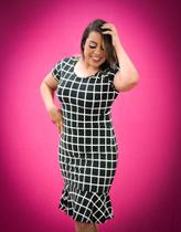 Vestido com babado estampado