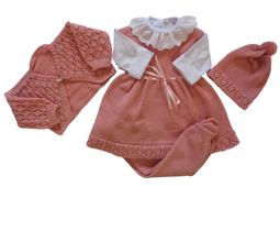 vestido com bolerinho e meia calça saida de maternidade para bebe - Eliane baby