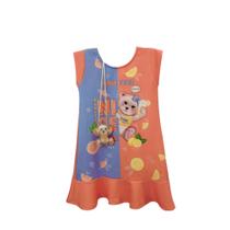 Vestido com Bolsinha de Urso Infantil Munlie Laranja