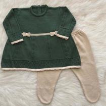 Vestido Com Calça Tricot Maternidade Bebê Kiara Vestido Com Calça Tricot Maternidade Bebê Kiara