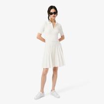 Vestido com Colarinho Polo Plissado