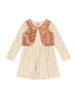 Vestido Com Colete Ribana Infantil Menina Marrom Brandili