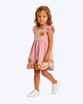 Vestido com Corte a Laser Bordado Flor Infantil Feminino Kyly 1001811 Vestido com Corte a Laser Bordado Flor Infantil Feminino Kyly 1001811