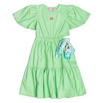 Vestido com Detalhes em Recortes e Lenço Estampado - Momi