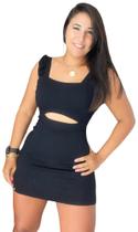 Vestido com detalhes na frente com elastano Vestido com detalhes na frente com elastano