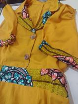 Vestido com Estampa africana Amarelo
