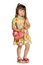 Vestido com Estampa de frutas + Bolsa Lateral com Estampa de Fruta
