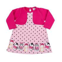 Vestido com falso bolero molecotton infantil bebê Ralakids