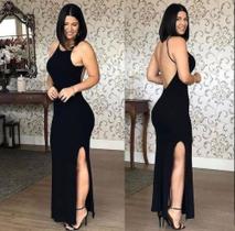 Vestido com fenda preto Vestido com fenda preto