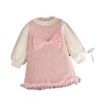 Vestido Com Laço Para Bebê Menina, Estilo Coreano, Manga Comprida, Primavera, Outono, 9 Meses a 3