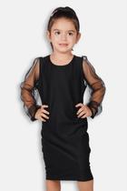 Vestido com Mangas em Tule - Big Bless