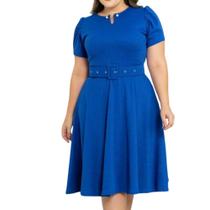 Vestido com perola alice- azul bic