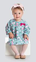 Vestido com punho franzido cotton estampado infantil bebê Ralakids
