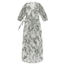 Vestido Conjunto New Fresh Floral Branco Verde Poliéster Formitz