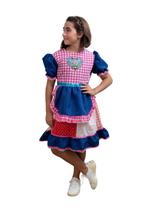 Vestido Coração Azul Royal Festa Junina Infantil Quadrilha