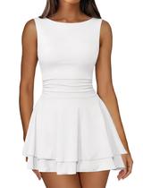 Vestido Corset Mini Sem Mangas Feminino IWD Branco P Vestido Corset Mini Sem Mangas Feminino IWD Branco P
