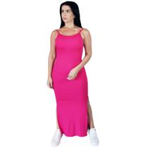 Vestido Costa Nua Longo Festa Com Bojo E Fenda Nas 2 Laterais Pink Alcinha Vestido Costa Nua Longo Festa Com Bojo E Fenda Nas 2 Laterais Pink Alcinha