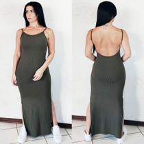 Vestido Costa Nua Longo Festa Com Bojo E Fenda Nas 2 Laterais Verde Vestido Costa Nua Longo Festa Com Bojo E Fenda Nas 2 Laterais Verde