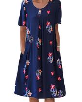 Vestido: Costaric Boho, estampa floral, camiseta feminina de verão 2024