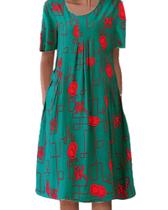 Vestido: Costaric Boho, estampa floral, camiseta feminina de verão 2024 Vestido: Costaric Boho, estampa floral, camiseta feminina de verão 2024