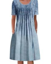Vestido: Costaric Boho, estampa floral, camiseta feminina de verão 2024 Vestido: Costaric Boho, estampa floral, camiseta feminina de verão 2024