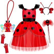 Vestido Costume INNOCHEER Ladybug para meninas de 2 a 10 anos e 2 acessórios Vestido Costume INNOCHEER Ladybug para meninas de 2 a 10 anos e 2 acessórios
