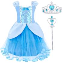Vestido COTRIO Baby Girls Princess 12-18M azul com acessórios
