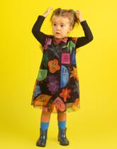 Vestido Cotton Light e Sobreposição Tela "Diversão"