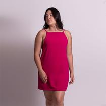 vestido crepe feminino basico curto costas abertas tecido duna alcinha regulavel