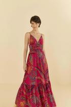 Vestido Cropped Estampado Folhagem Cool Rosa