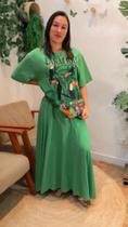 Vestido cropped farmrio tucano verde selva-verão 2025