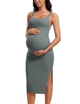 Vestido CRZ YOGA Butterluxe Sem Mangas com Decote Quadrado Cinza Sálvia P Vestido CRZ YOGA Butterluxe Sem Mangas com Decote Quadrado Cinza Sálvia P