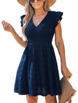 Vestido CUPSHE, de verão, sem mangas, vestido, mini azul marinho, feminino, M