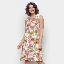 Vestido Curto Aishty Estampado Botões