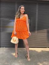 Vestido curto alça nozinho solto feminino laranja - INFINITY