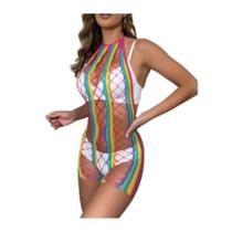Vestido Curto Arrastão Neon Modelo:2 Vestido Curto Arrastão Neon Modelo:2