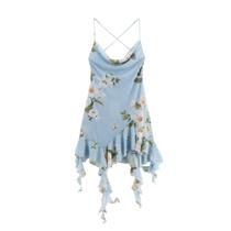 Vestido Curto Assimétrico Com Gola Plissada E Estampa Em Serigrafia, Sem Mangas, Sexy E Versátil Vestido Curto Assimétrico Com Gola Plissada E Estampa Em Serigrafia, Sem Mangas, Sexy E Versátil