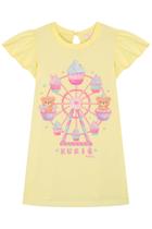 Vestido Curto Bebê Amarelo Malha Roda Gigante Kukiê