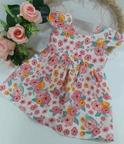 Vestido Curto Bebê Menina Floral Estampado Verão Enxoval - AG Baby