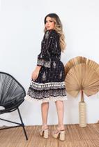 Vestido curto boho chic todo forrado G