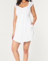 Vestido Curto Branco Hoo Skort Em Algodão