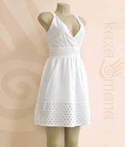 Vestido Curto Branco Indiano Hippie Boho