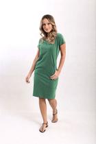 Vestido curto camisetão estonado verde Vestido curto camisetão estonado verde