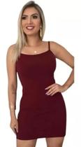 Vestido Curto Canelado Alça Tubinho Vestido Curto Canelado Alça Tubinho