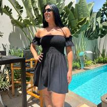 Vestido Curto Ciganinha Ombro A Ombro Festa Praia Tamanho Único Moda Verão