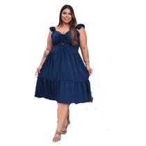 Vestido Curto com Alça Babado em Tecido em Duna