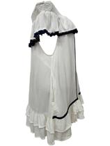 Vestido Curto Crepe Indiano Ciganinha Branco com Renda 5005