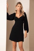 Vestido Curto Cut Out com Bojo - Preto
